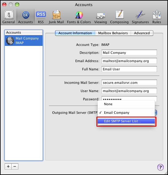 how do i see passwords in mac mail server settings