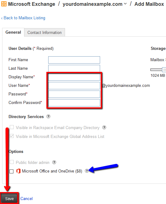 Add Microsoft Exchange mailboxes